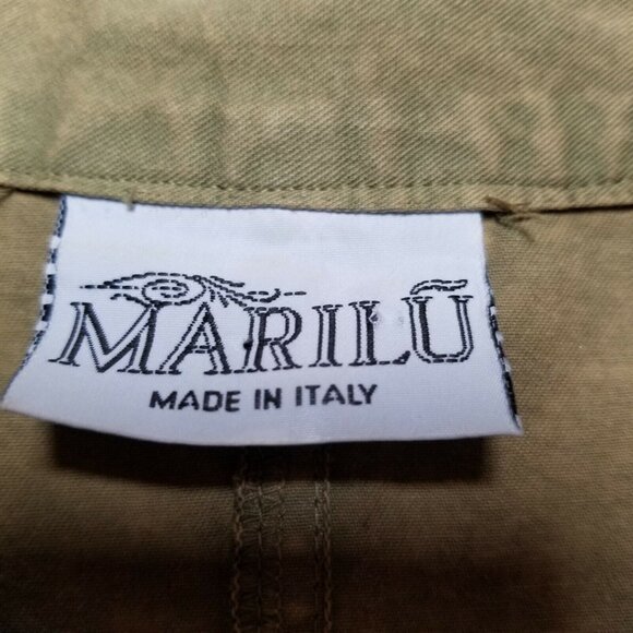 Marilu Womens Cotton Brown Embroidered Jacket Shirt 3/4 Sleeve Made in Italy - Picture 3 of 11